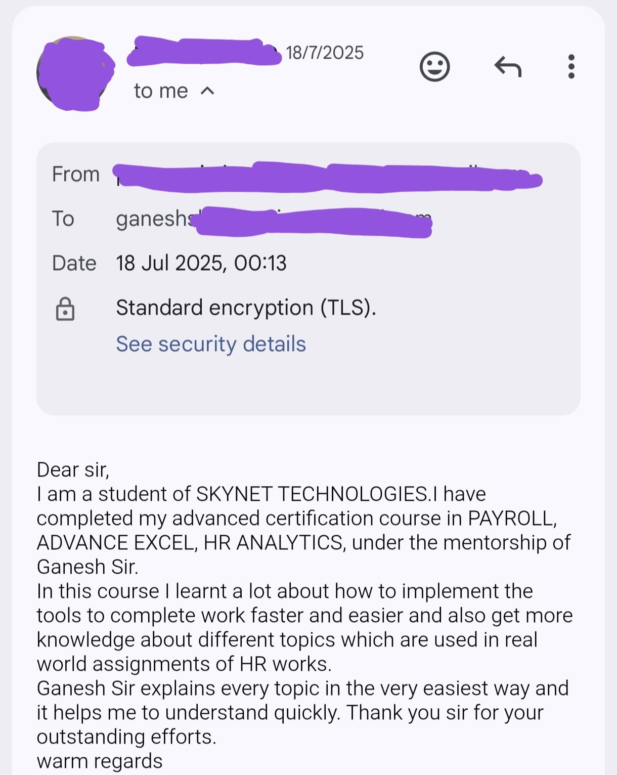 Student Testimonial